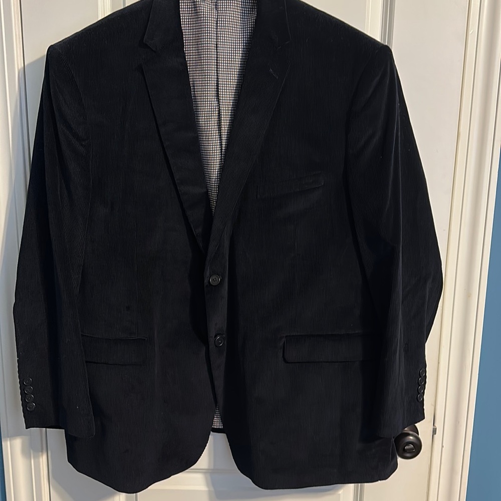 Brand New Men’s Saddlebred Black Corduroy Sport Coat, size 54 R